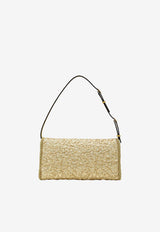 Valentino Small DeVain Cloqué Jacquard Shoulder Bag Gold 8W2B0T31AUZ/S_VALE-L01