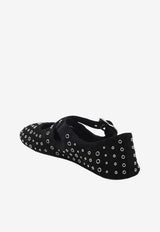 Alaïa Eyelets Suede Ballet Flats Black AA3A046I138SUE/S_ALAIA-999