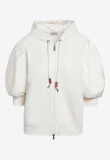 Moncler Short-Sleeved Zip Hoodie White 8G0002389B2V/S_MONCL-04A