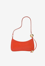 Jacquemus Le Bisou Perle Shoulder Bag in Embossed Ostrich-Effect Leather Orange BAW00057AC26A02/S_JACQM-477