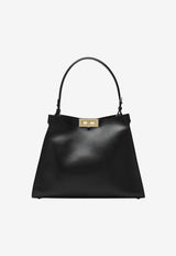Fendi Medium Way Semi-Gloss Calf Leather Shoulder Bag Black 8BN368AWPF/S_FENDI-F1DDQ