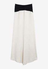 Valentino Long Silk Skirt Vanilla 8B0RAF151MM/S_VALE-9Z7