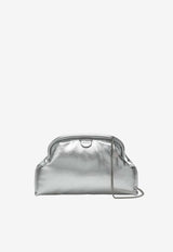 Stella McCartney Falabella Padded Metallic Clutch Bag Silver 7B0189WP0696/S_STELL-8101