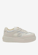 Fendi Match Leather and Mesh Platform Sneakers White 8E8721AU32/Q_FENDI-F1SZJ