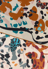 Fendi Butterfly Printed Silk Scarf Multicolor FXT091AWER/S_FENDI-F1UTT