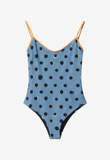 Fendi Polka Dots One-Piece Swimsuit Blue FXBA70AT9G/S_FENDI-F1V3Y