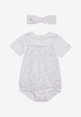 Givenchy Kids Baby Girls Floral Romper Gift Set - Set of 2 White H31267CO/S_GIV-N54