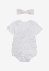 Givenchy Kids Baby Girls Floral Romper Gift Set - Set of 2 White H31267CO/S_GIV-N54