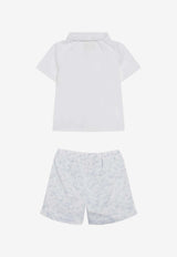 Givenchy Kids Babies Logo Embroidered Shirt and Printed Shorts Set White H31262CO/S_GIV-N48