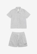 Givenchy Kids Boys Striped Shirt and Shorts Set White H31189CO/S_GIV-N78
