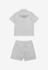 Givenchy Kids Boys Striped Shirt and Shorts Set White H31189CO/S_GIV-N78