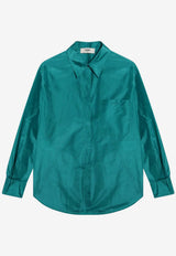 Fendi Long-Sleeved Silk Shirt Green FS8333AW7C/S_FENDI-F1UKL