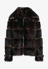 Fendi Sheepskin Zip-Up Jacket Brown FM5426AYLH/R_FENDI-F0QD9