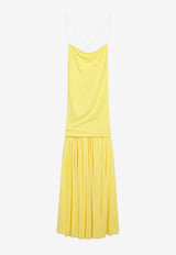 Jacquemus Abiha Pleated Midi Dress Yellow DRW00792AJ00253/S_JACQM-250