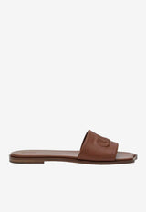 Chloé Soleil Leather Flat Mules Brown CH25A12LPI/S_CHLOE-27T