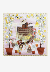 Fendi Gardening Print Silk Scarf Multicolor FXT091B01T/S_FENDI-F1WO0