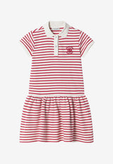 Golden Goose DB Kids Girls Striped Polo T-shirt Dress Red GKP02419P002234/S_GOLDE-83270