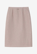 Fendi Linen Longuette Skirt Pink FQ7634AUOK/Q_FENDI-F1RX1