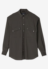 Fendi Wool Buttoned Shirt Green FW1319ASCH/P_FENDI-F03NT