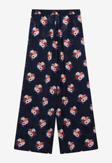 Fendi Bouquet Print Silk Pajama Pants Blue FR6494AW9H/S_FENDI-F1W0A