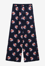 Fendi Bouquet Print Silk Pajama Pants Blue FR6494AW9H/S_FENDI-F1W0A