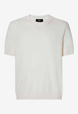 Fendi Ribbed Knit Top White FZY443AYYG/S_FENDI-F0QA0