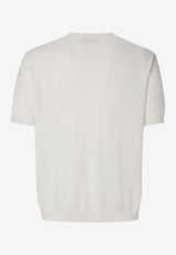 Fendi Ribbed Knit Top White FZY443AYYG/S_FENDI-F0QA0