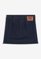 Fendi Logo Patch Mini Denim Skirt Blue FLQ608AOHS/S_FENDI-F0QB0