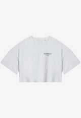 Givenchy Kids Girls Logo Cropped T-shirt White H31224CO/S_GIV-10P