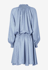 Fendi Silk Jacquard Dress Light Blue FDD390AUQG/Q_FENDI-F1SAX