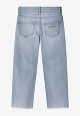 Golden Goose DB Kids Boys Embroidered Straight-Leg Jeans Blue GKP02411P002452/S_GOLDE-50985