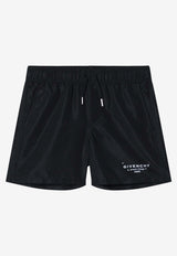 Givenchy Kids Boys Embroidered Swim Shorts Black H31078PL/S_GIV-09B