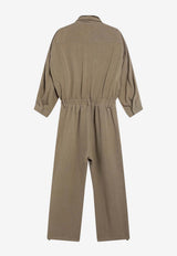 The Frankie Shop Marvin Linen Jumpsuit Brown JLFS22103LI/S_THE-200
