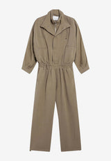 The Frankie Shop Marvin Linen Jumpsuit Brown JLFS22103LI/S_THE-200