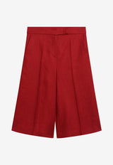Max Mara Kaki Linen Bermuda Shorts Red MXMKAKICO/S_MAXM-003