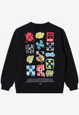 Off-White Kids Boys Multi-Logo Printed Sweatshirt Black OBBA001S26FLE006/S_OFFW-0001