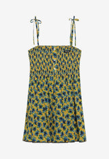 Miu Miu Floral Silk Mini Dress Multicolor MF6145OOO180I/S_MIU-F0T0X