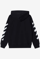Off-White Kids Boys Diagonal Paint Print Hooded Sweatshirt Black OBBB001S26-BFLE005/S_OFFW-0001