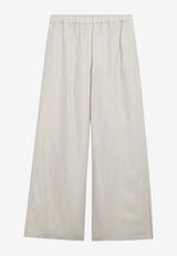 Max Mara Oro Linen Blend Wide-Leg Pants Beige MXMOROCO/S_MAXM-010