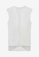 Sportmax Foliage Print Satin and Tulle Top White SPSGENEROCO/S_SPORM-004