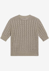 Max Mara Talamo Cable Knit Top Beige MXMTALAMOLI/S_MAXM-002