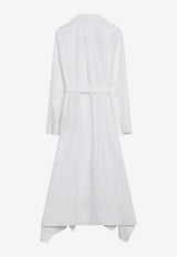 Loewe Asymmetric Draped Silk Dress White S359Y09XJLCO/S_LOEW-2100