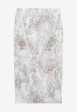 Max Mara Ultimo Printed Midi Pencil Skirt White MXSULTIMOCO/S_MAXM-001