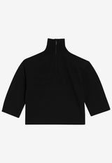 Max Mara Canale Turtleneck Cropped Knit Top Black MXSCANALECO/S_MAXM-009