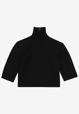 Max Mara Canale Turtleneck Cropped Knit Top Black MXSCANALECO/S_MAXM-009
