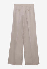 Max Mara Rasoio Long Silk Pants Pink MXSRASOIOCO/S_MAXM-003