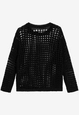Max Mara Febe Open Knit Mesh Sweater Black MXPFEBECO/S_MAXM-004