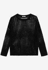 Max Mara Febe Open Knit Mesh Sweater Black MXPFEBECO/S_MAXM-004