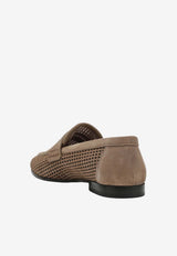 Brunello Cucinelli Sparkling Leather Net Loafers Brown MZDVC3182LE/S_CUCIN-C2767