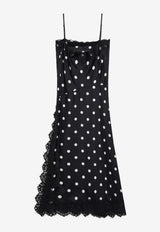 Sportmax Polka-Dot Silk Lace-Trim Dress Black SPXCAPOVI/S_SPORM-003